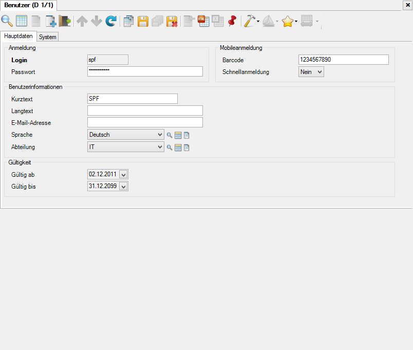 Customised design via the interface designer using the example of a user