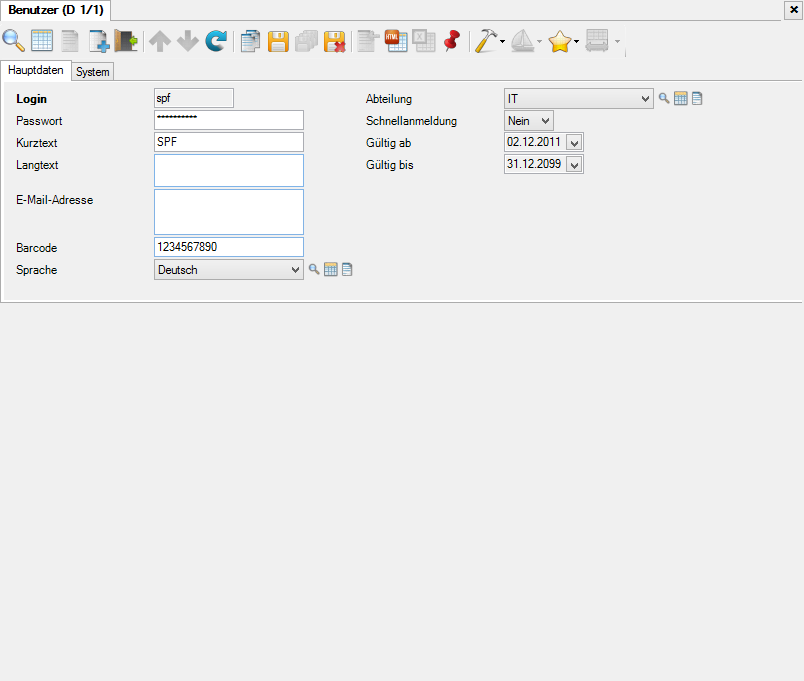 Customised design via the table designer using the example of a user